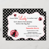Rouge et noir - invitation de baby shower de (Devant / Derrière)