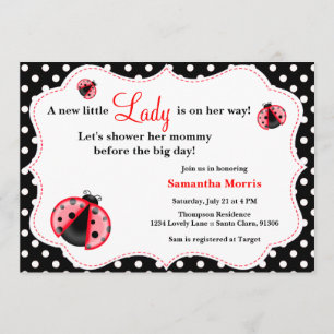 Rouge et noir - invitation de baby shower de
