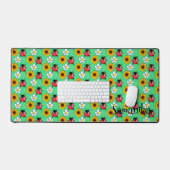 Rouge Et Noir Ladybug Avec Fleurs (Clavier et souris)