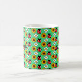 Rouge Et Noir Ladybug Avec Fleurs Mug (Centre)