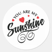 Rouge et noir mon autocollant rond soleil (Devant)