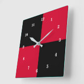 Rouge et noir Mur Horloge Design moderne (Angle)