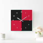 Rouge et noir Mur Horloge Design moderne (Maison)