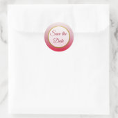 Rouge et or Enregistrer la date Mariage Stickers (Sac)