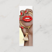 Rouge et or Glam Chic Maquillage Artiste Carte de (Devant)