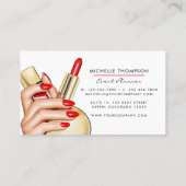Rouge et or Glam Chic Maquillage Artiste Carte de  (Dos)