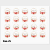 Rouge et or merci sticker feuille floral (Feuille)