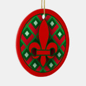 Rouge et ornement de Green Fleur de Lis Christmas (Droite)