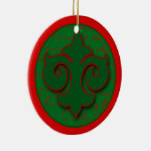 Rouge et ornement de Green Fleur de Lis Holiday (Droite)