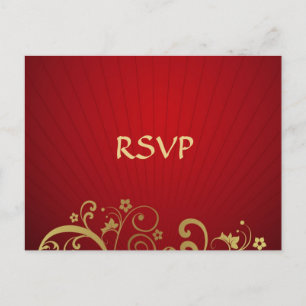 Rouge et réponse de carte postale de remous d'or