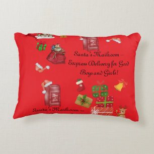 Rouge et rose Noël Enfants Accent Coussin