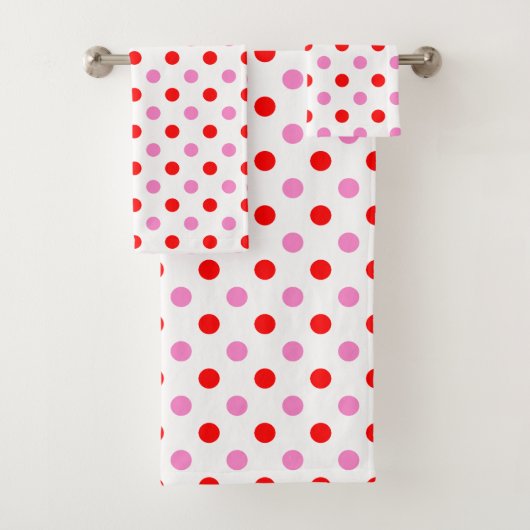 Rouge et rose sur fond blanc à pois Design (En situation)