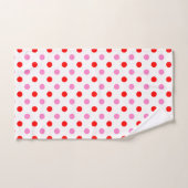 Rouge et rose sur fond blanc à pois Design (Serviette à main)