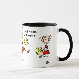 Rouge et tasse de pom-pom girl d'or