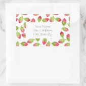 Rouge et vert Aquarelle Feuille Motif 2 Étiquettes (Sac)