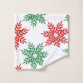 Rouge et vert Aquarelle Motif 2 (Gant de toilette)
