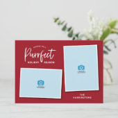 Rouge et Vert Chat visage Purrfect Carte photo de  (Debout devant)