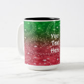 Rouge et vert Étoiles de Noël Café Mug (Devant gauche)