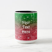 Rouge et vert Étoiles de Noël Café Mug (Centre)