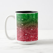 Rouge et vert Étoiles de Noël Café Mug (Gauche)