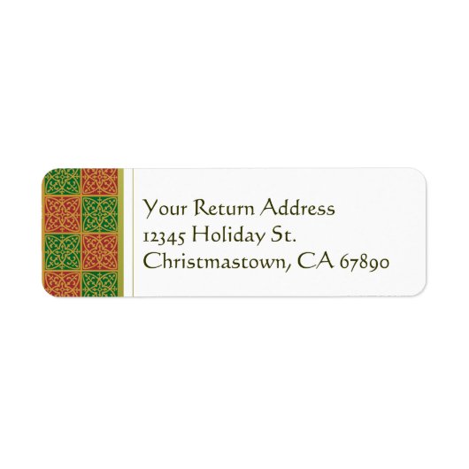 Rouge et vert Fleur de Lis Étiquettes de adresse p (Devant)