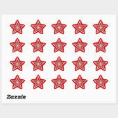Rouge étoile autocollant rouge (Feuille)