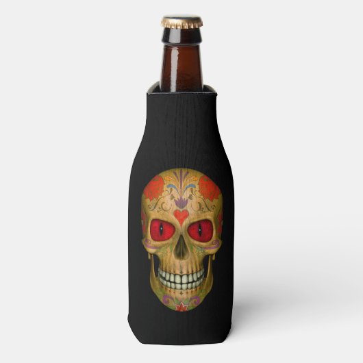 Rouge Eyed Sugar Skull Zombie Botté Glacière (Bottle Devant)