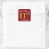 Rouge, Faux Gold 11e anniversaire + Autocollant de (Sac)