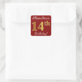 Rouge, Faux Gold 14e anniversaire + Autocollant de (Sac)