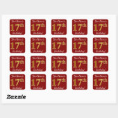 Rouge, Faux Gold 17e anniversaire + Autocollant de (Feuille)