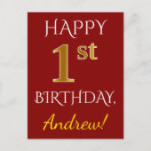 Rouge, Faux Gold 1er anniversaire + Carte postale (Devant)