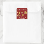 Rouge, Faux Gold 25e anniversaire + Autocollant de (Sac)