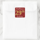 Rouge, Faux Gold 29e anniversaire + Autocollant de (Sac)