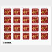Rouge, Faux Gold 40e anniversaire + Autocollant de (Feuille)