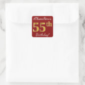 Rouge, Faux Gold 55e anniversaire + Autocollant de (Sac)