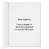 Rouge, Faux Gold 60e anniversaire de Mariage + Nom (Intérieur (Droit))