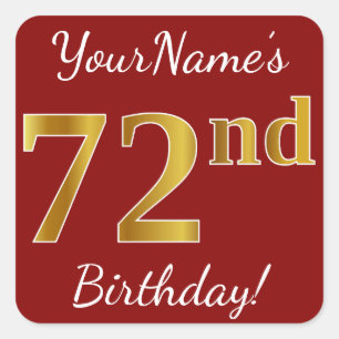 Rouge, Faux Gold 72e anniversaire + Autocollant de