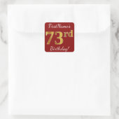 Rouge, Faux Gold 73e anniversaire + Autocollant de (Sac)