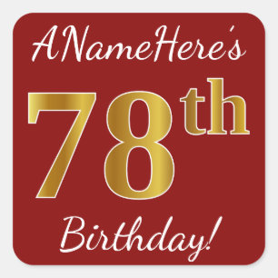 Rouge, Faux Gold 78e anniversaire + Autocollant de