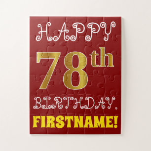 Rouge, Faux Gold 78e anniversaire + Puzzle de nom 