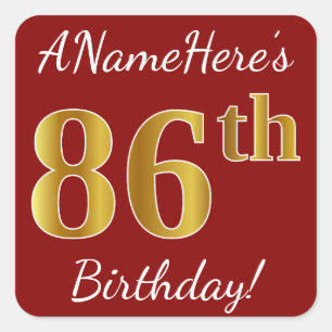 Rouge, Faux Gold 86e anniversaire + Autocollant de