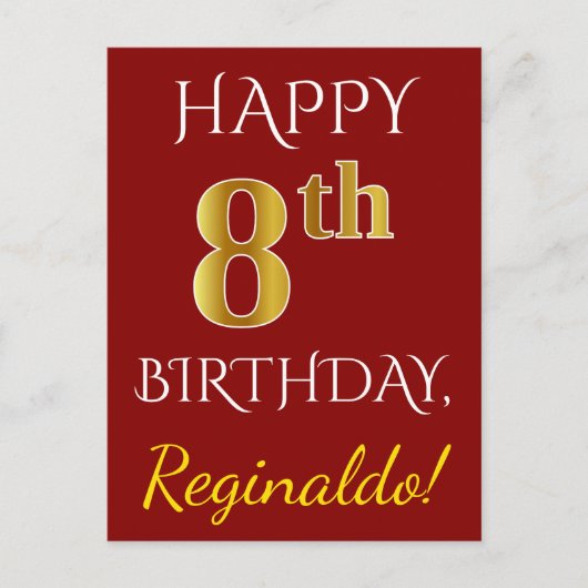 Rouge, Faux Gold 8e anniversaire + Carte postale N (Devant)