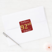 Rouge, Faux Gold 92e anniversaire + Autocollant de (Enveloppe)