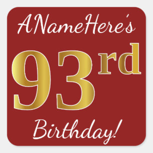 Rouge, Faux Gold 93e anniversaire + Autocollant de