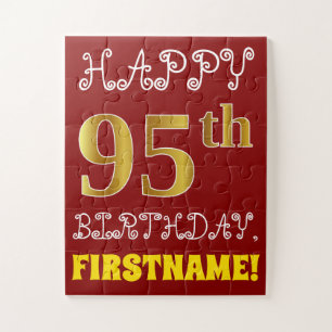Rouge, Faux Gold 95e anniversaire + Puzzle de nom 