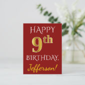 Rouge, Faux Gold 9e anniversaire + Carte postale N (Debout devant)