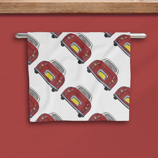 Rouge Figaro Voiture Motif Figarations Serviette d