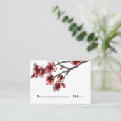 Rouge Fleurs de cerisier simples Cartes de place (Debout devant)