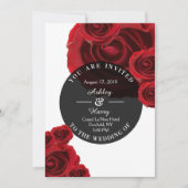 Rouge Flora Invitations de mariage (Devant)