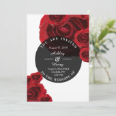 Rouge Flora Invitations de mariage (Debout devant)